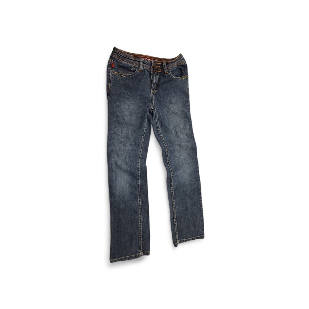 Bongo Jeans Kids Size 8 Embroidery Zipper Pockets Straight Leg